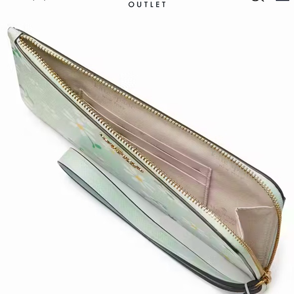 NWT Kate Spade Lucy Day Tripper Daisy Medium L-Zip Wristlet - Picture 7 of 8